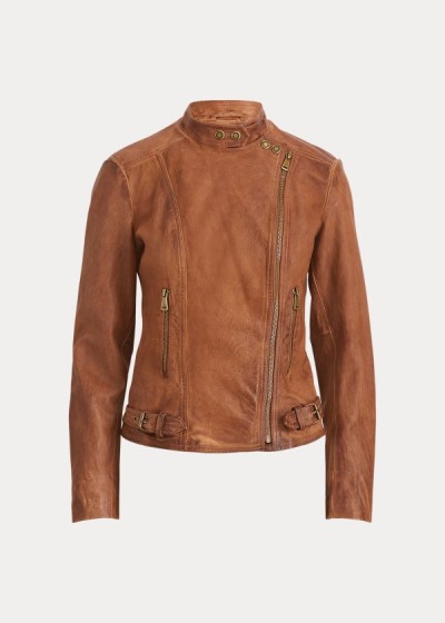 Dámské Bundy Ralph Lauren Kožené Moto - 87019-CZVW